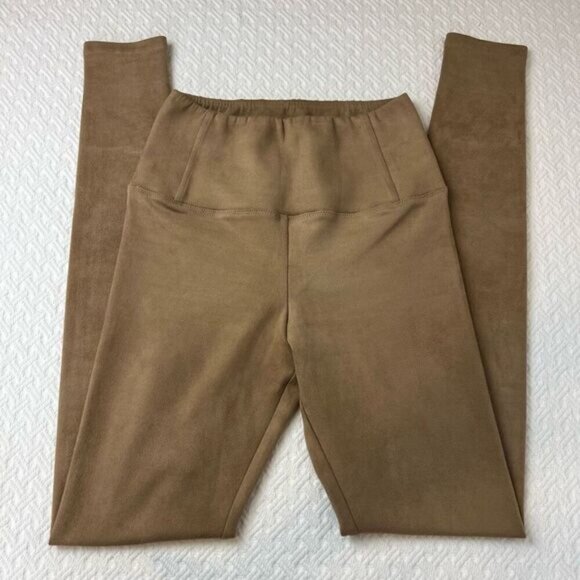 Aritzia Wilfred Free Daria Vegan Faux Suede Tan Beige Leggings Women’s Small - Picture 4 of 9